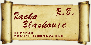 Racko Blašković vizit kartica